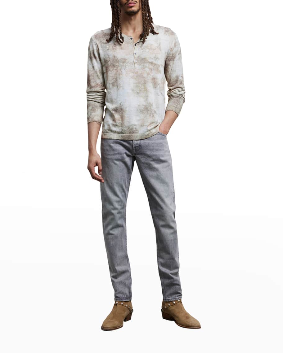 John Varvatos Men's William TieDye Henley Shirt Neiman Marcus