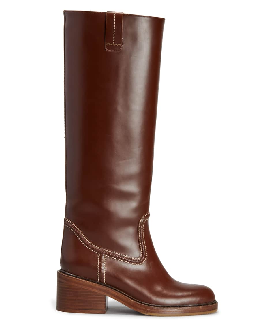 Chloe Mallo Tall Leather Boots | Neiman Marcus