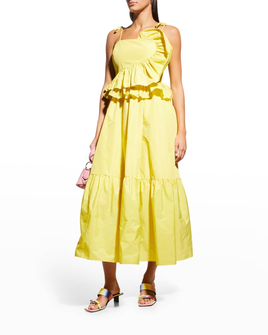 Tanya Taylor Delphine Ruffle Tiered Midi Dress Neiman Marcus