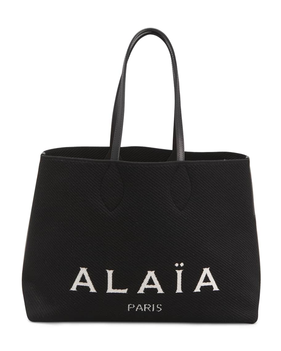 ALAIA Small Logo East-West Tote Bag | Neiman Marcus