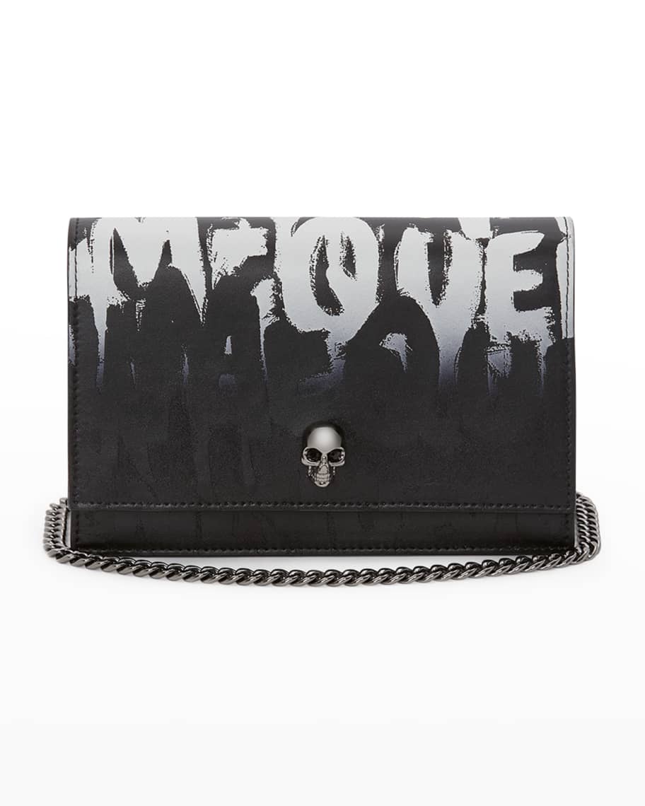 Alexander McQueen Small Skull Graffiti Logo Shoulder Bag | Neiman Marcus