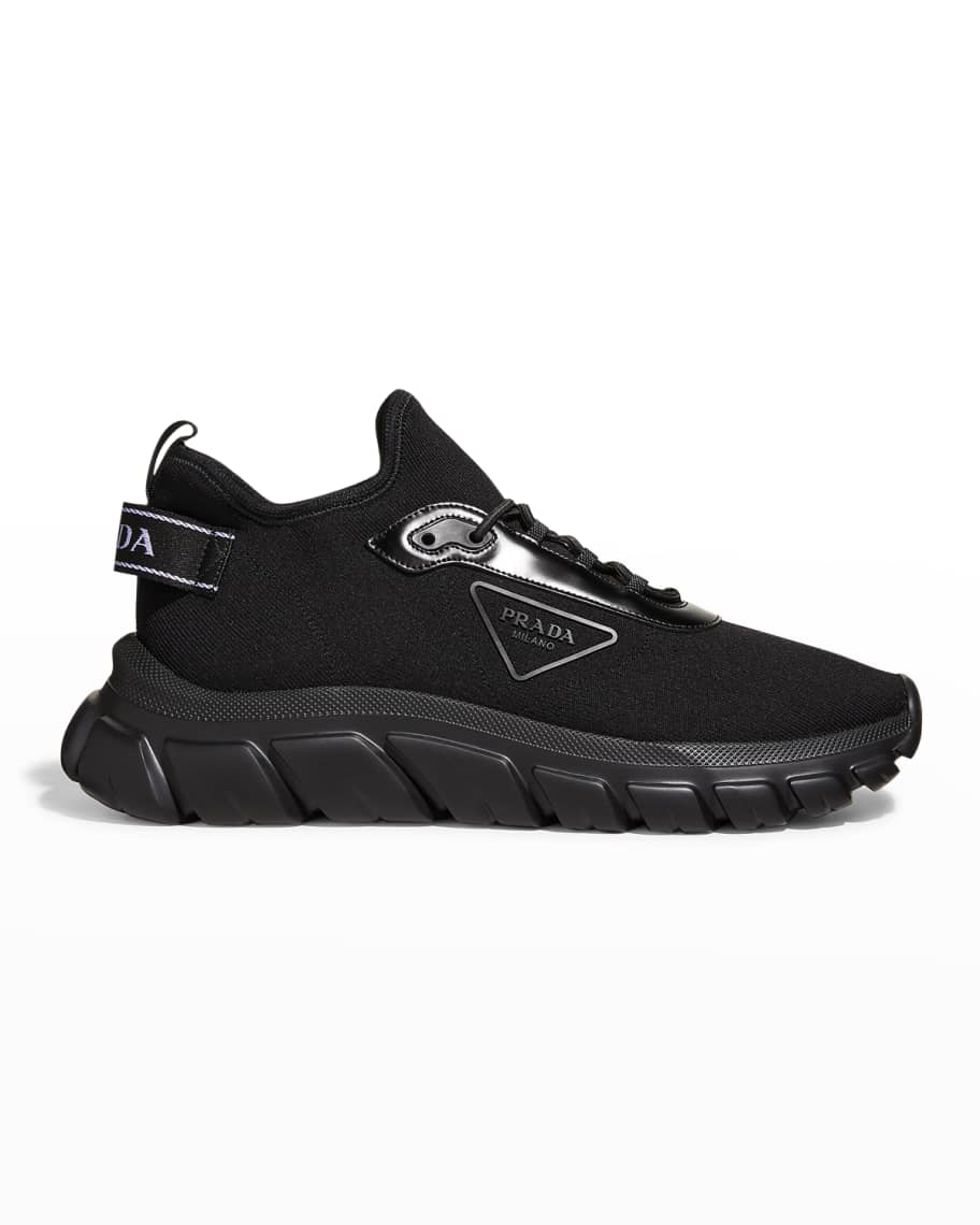 Prada Men s Allacciate Rush Triangle Logo Knit Sneakers Neiman