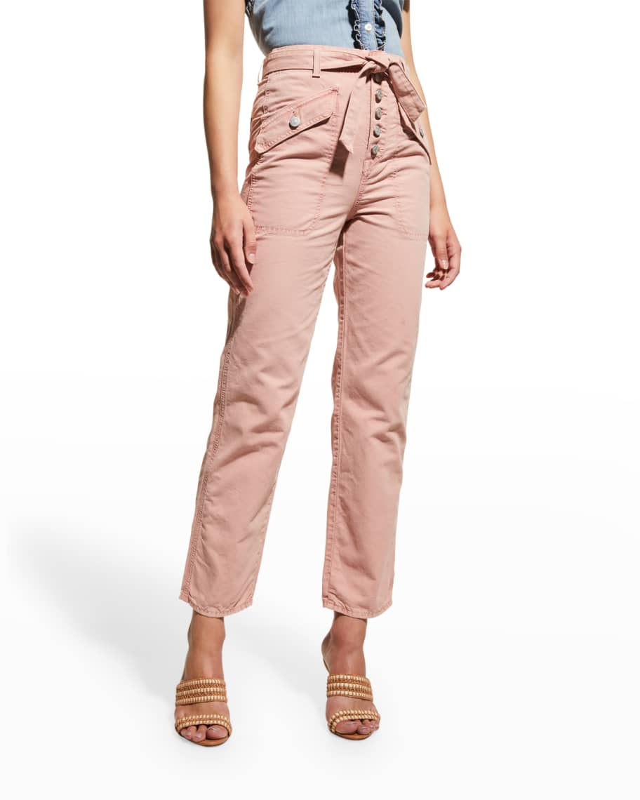 Veronica Beard Jeans Rinley Straight Cropped Cargo Pants Neiman Marcus