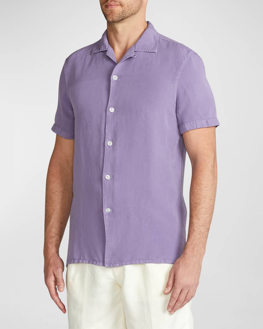 Gucci Fish-print Short-sleeved Silk-satin Twill Shirt for Men