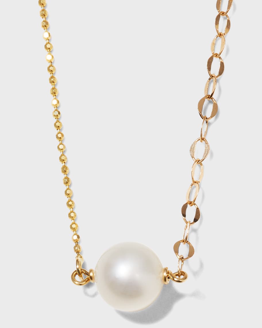 POPPY FINCH Contrast Oval Shimmer Bead Pearl Necklace Neiman Marcus