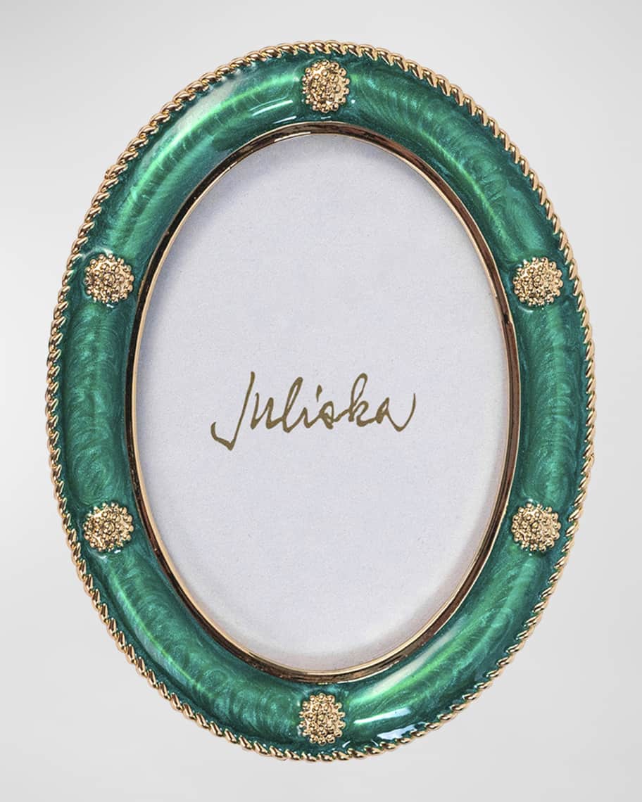 Juliska Berry & Thread Oval Frame Ornament, 2" x 3" Emerald Neiman