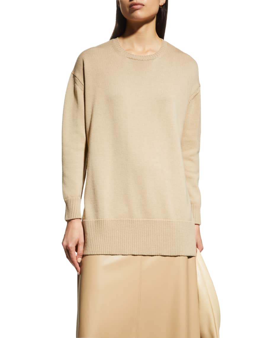 Max Mara Leisure Veloce Oversized Crewneck Sweater | Neiman Marcus