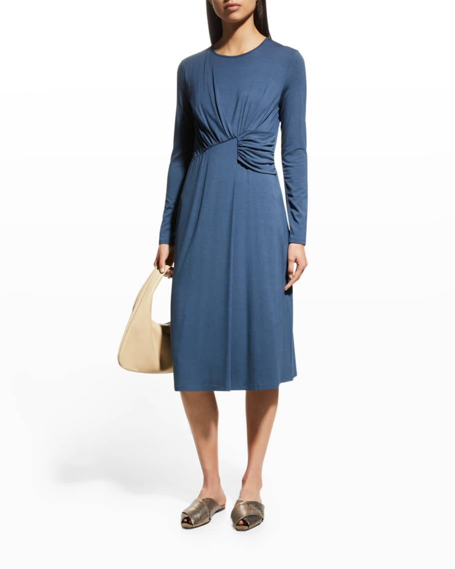 Max Mara Leisure Erica Ruched Long Sleeve Dress Neiman Marcus