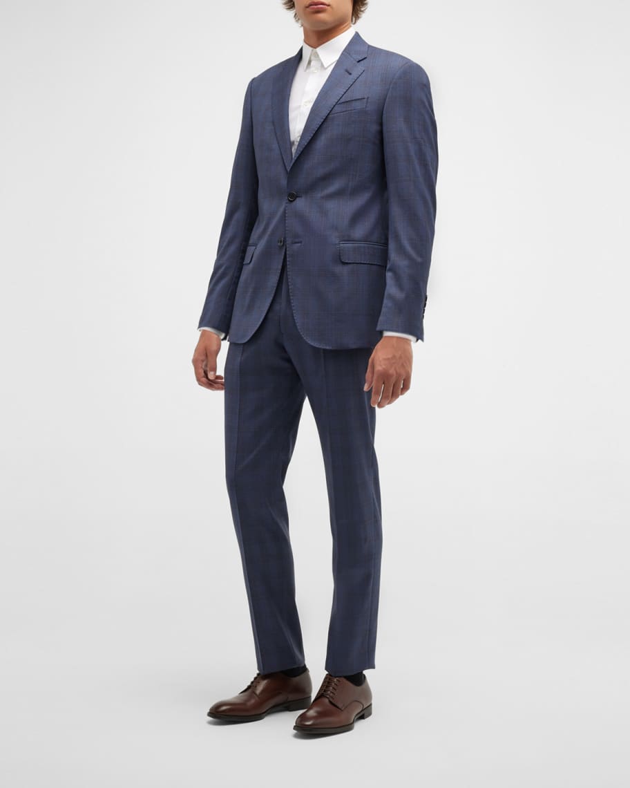 Emporio Armani Men's Plaid Wool Suit | Neiman Marcus