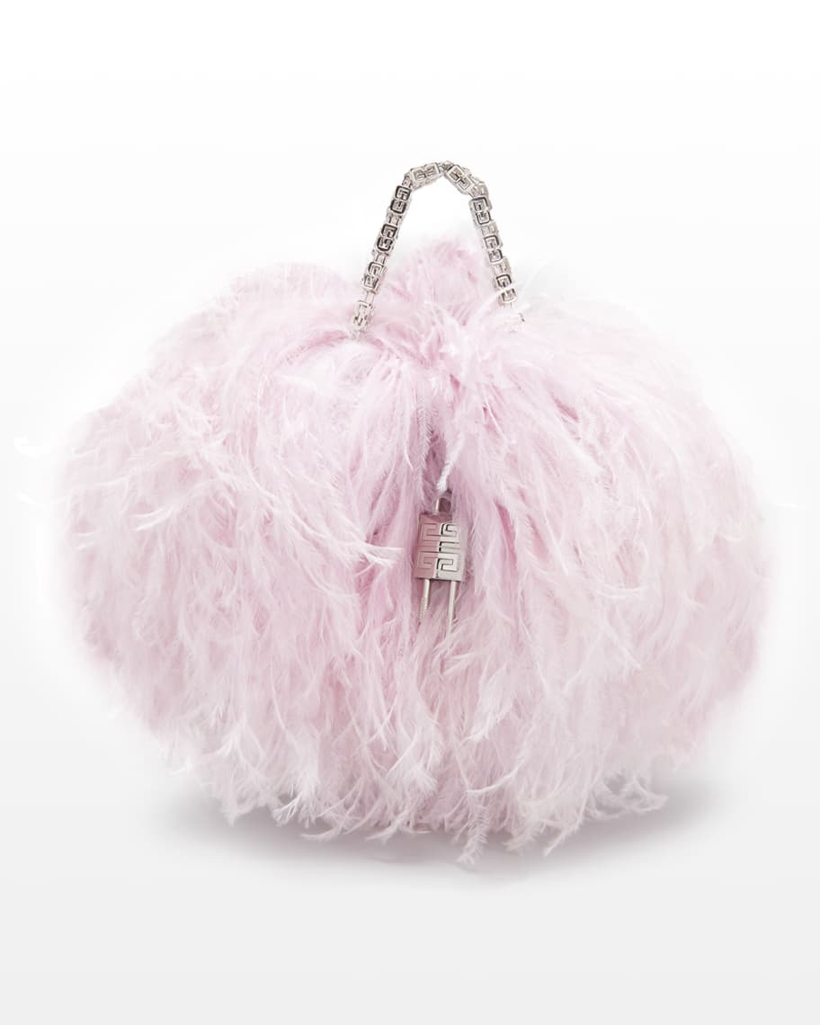 Givenchy Kenny Mini Bag in Satin and Ostrich Feathers | Neiman Marcus