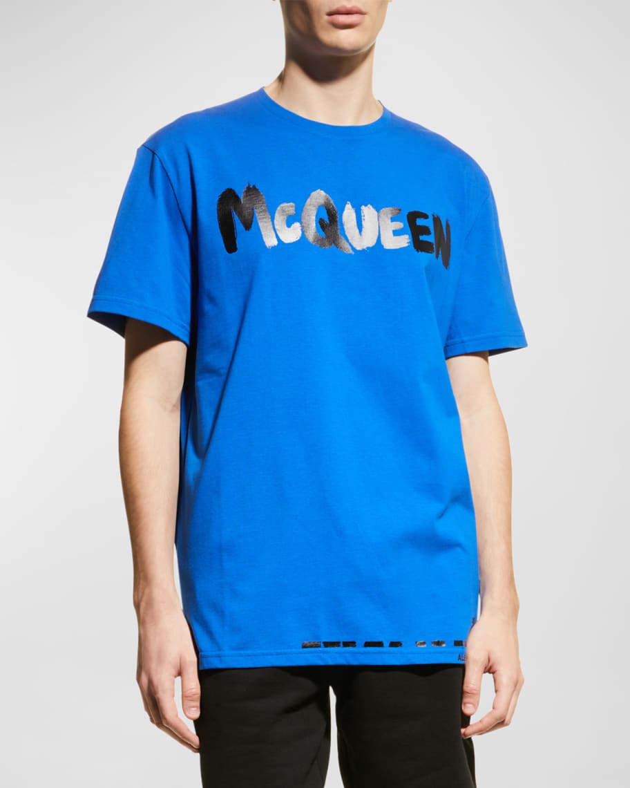 Alexander McQueen Men's Graffiti Logo T-Shirt | Neiman Marcus