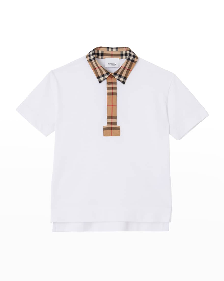 Burberry Boy's Johane Check Short Sleeve Polo Shirt, Size 3-14 | Neiman ...