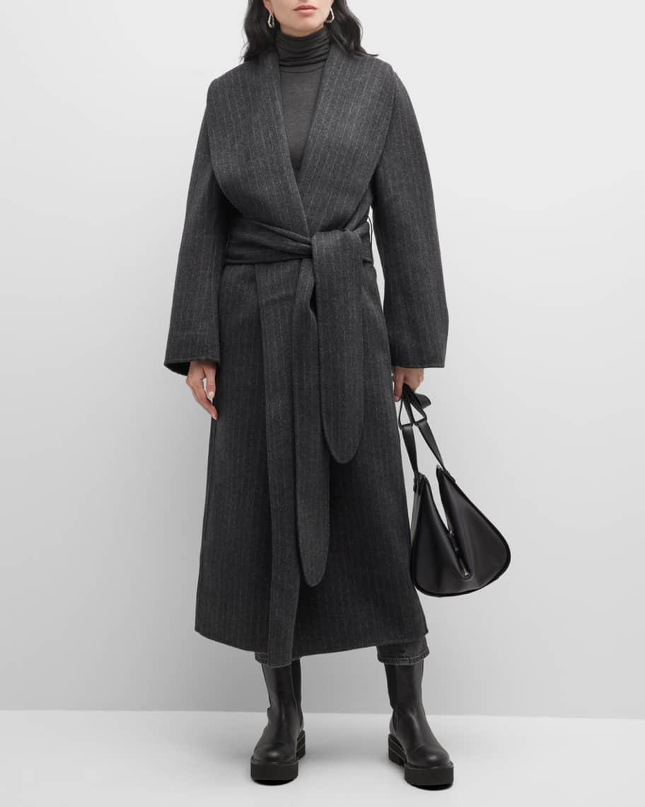 Toteme Belted Long Wool Robe Coat Neiman Marcus