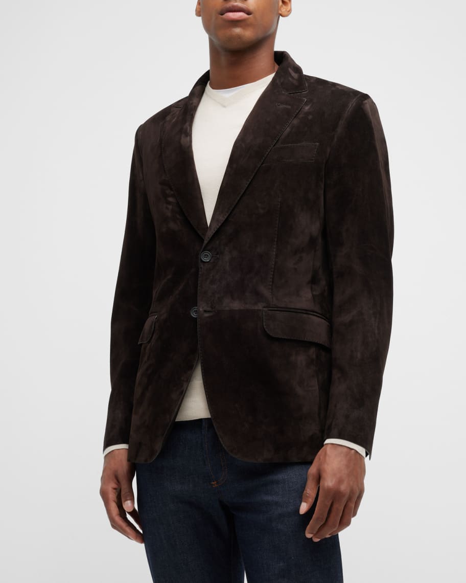 Berluti Men's Nubuck Leather Blazer | Neiman Marcus