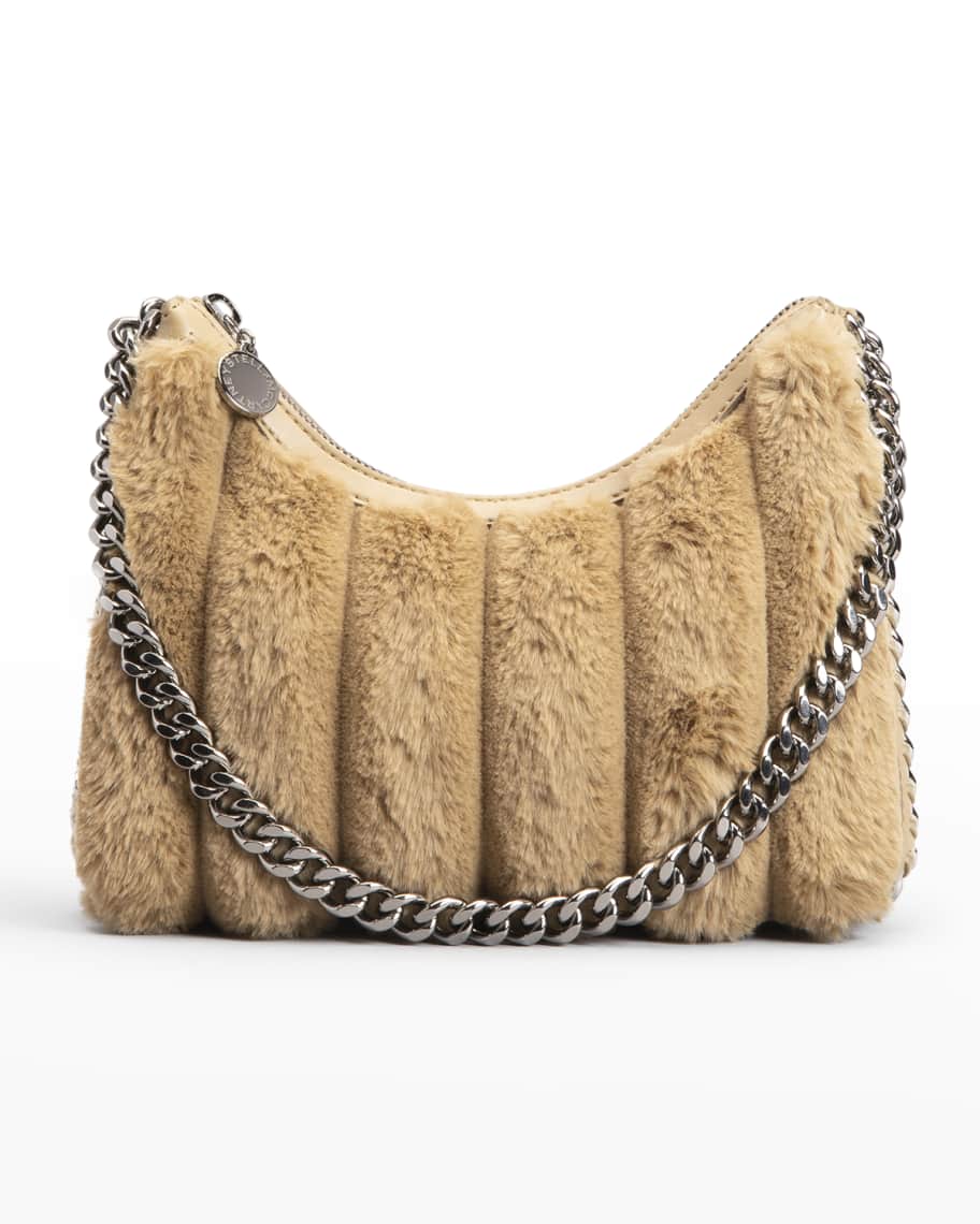 Stella McCartney Mini Striped Faux Fur Chain Shoulder Bag Neiman Marcus