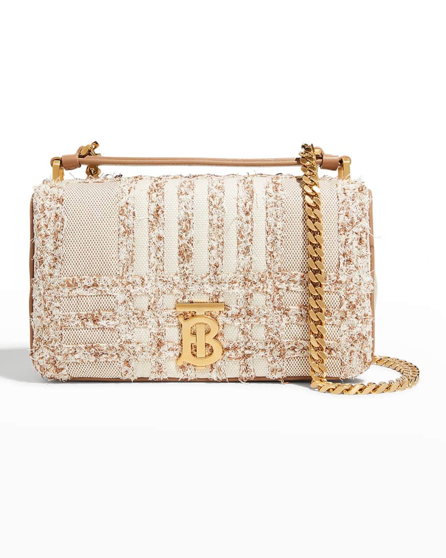 Burberry Lola Small Needle Punch Check Canvas Crossbody Bag Neiman Marcus
