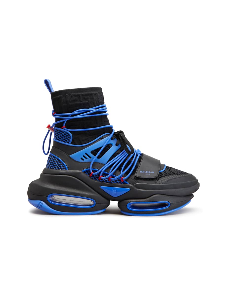 Balmain Men's B-Bold Mesh-Knit High-Top Hiking Sneakers | Neiman Marcus