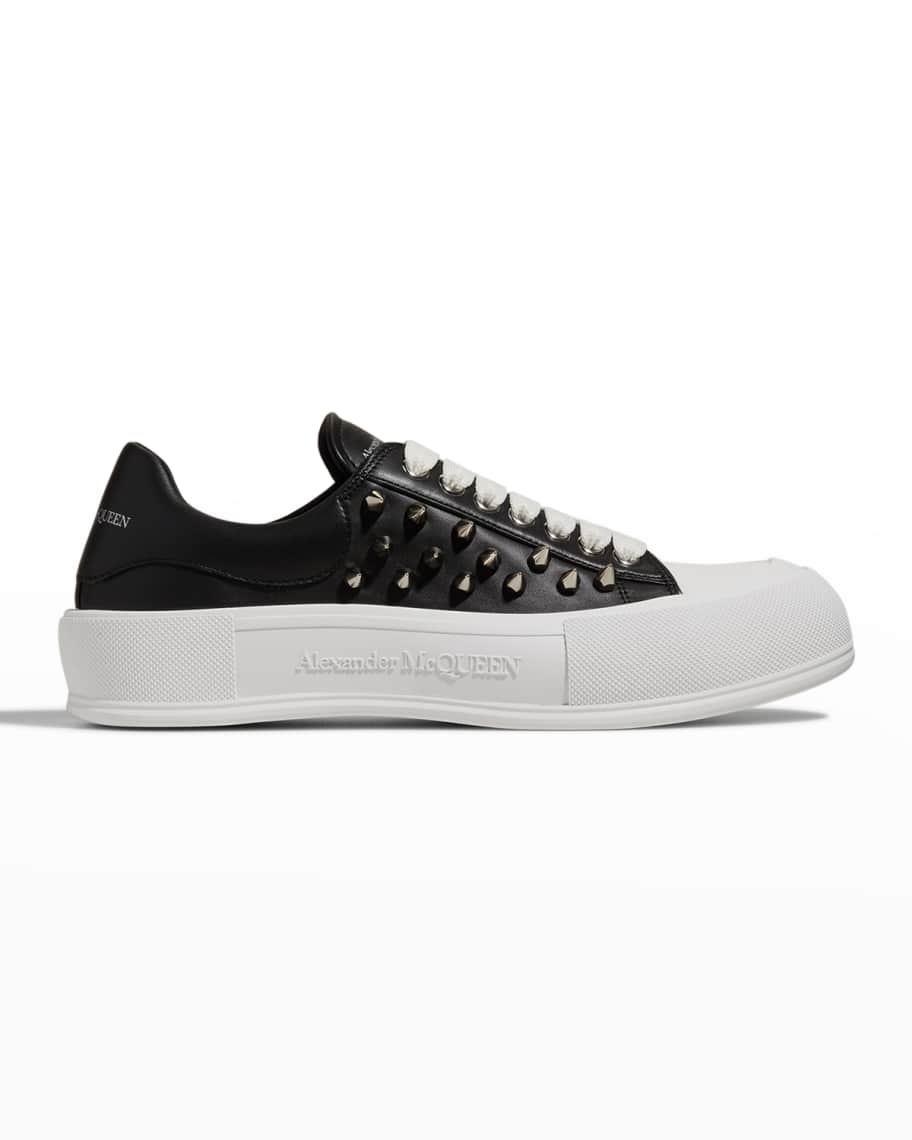 Alexander McQueen Men s Tread Slick Spike Leather Low Top Sneakers Neiman Marcus