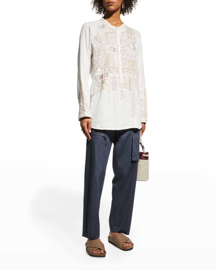 Johnny Was Avery Embroidered Gauze Tunic | Neiman Marcus