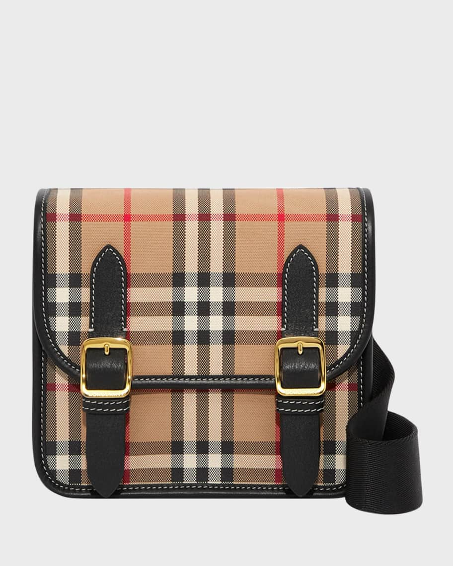 BURBERRY Nova Check Leather Pochette Bag Yellow