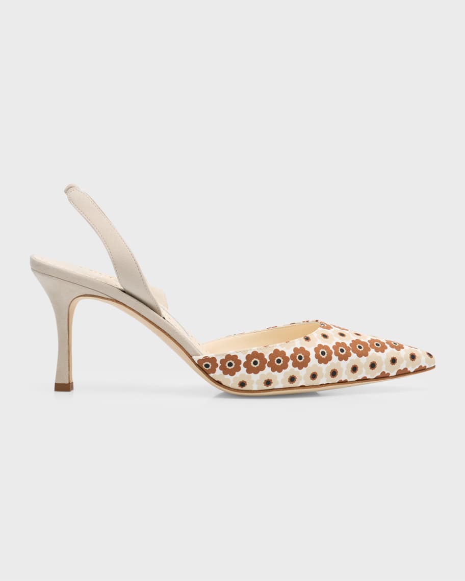 Manolo Blahnik Carolyne Kitten-Heel Halter Pumps | Neiman Marcus