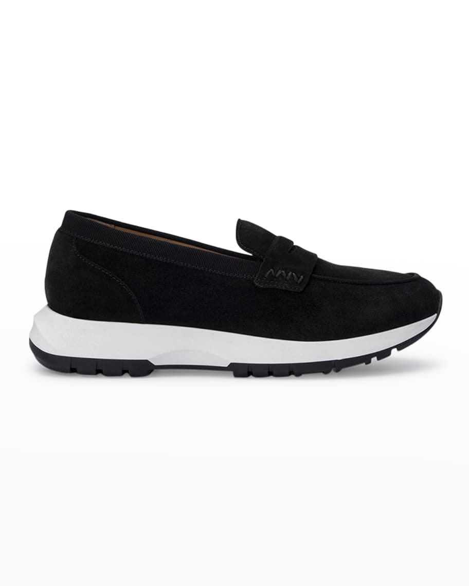 Aquatalia Krizza Suede Sporty Loafer Sneakers Neiman Marcus