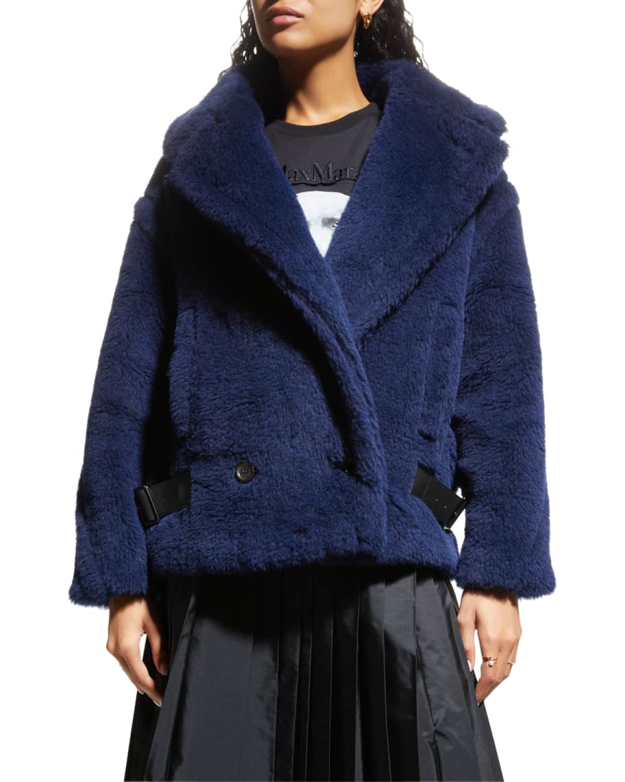 Max Mara Woman Coat in Nappa Leather with Crystals