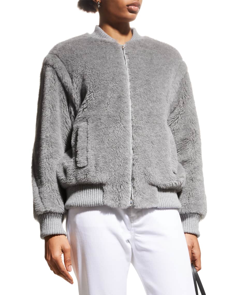 Max Mara Terry Teddy Oversized Bomber Jacket Neiman Marcus