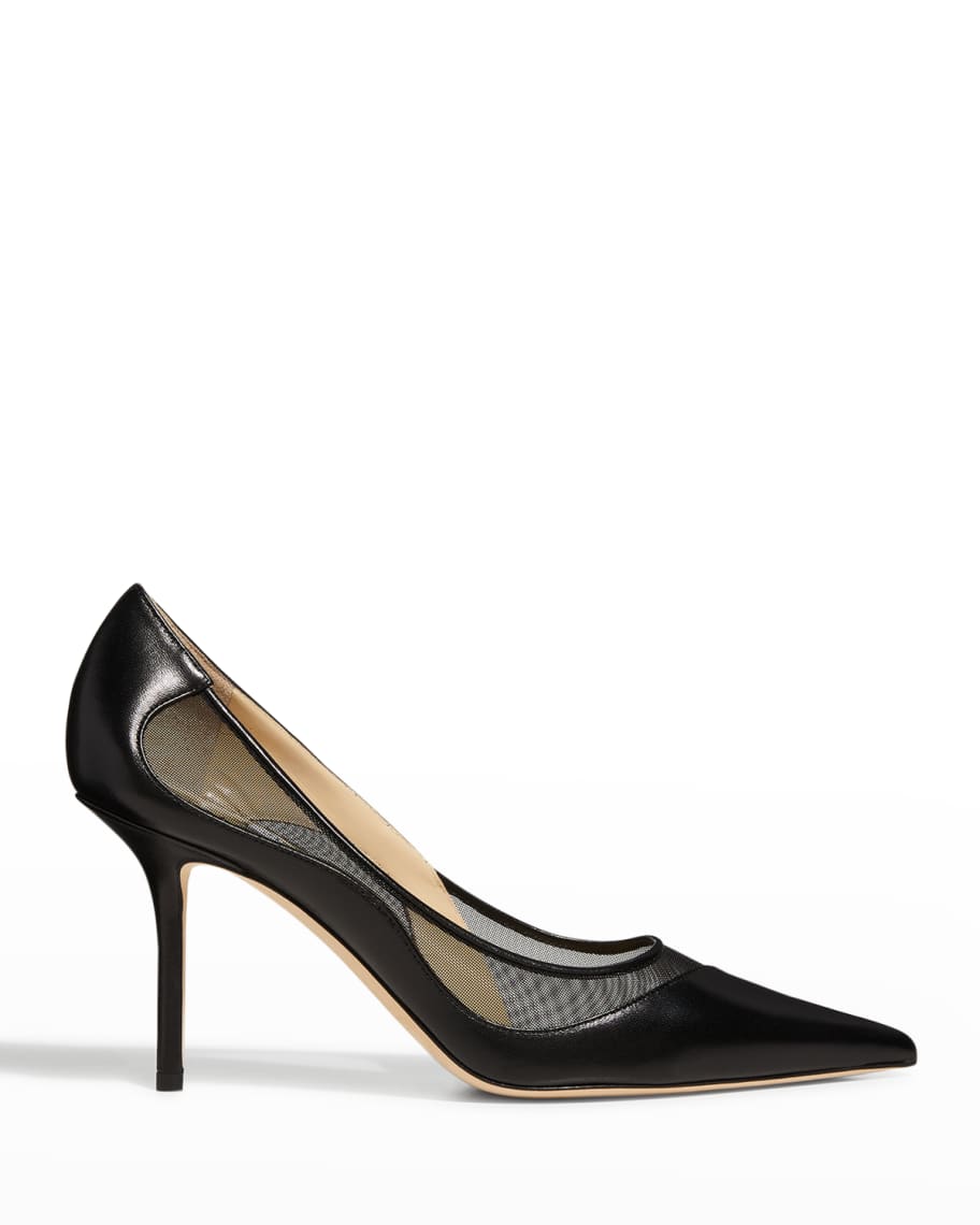 JIMMY CHOO ブラック メッシュ ハイヒール romy 100