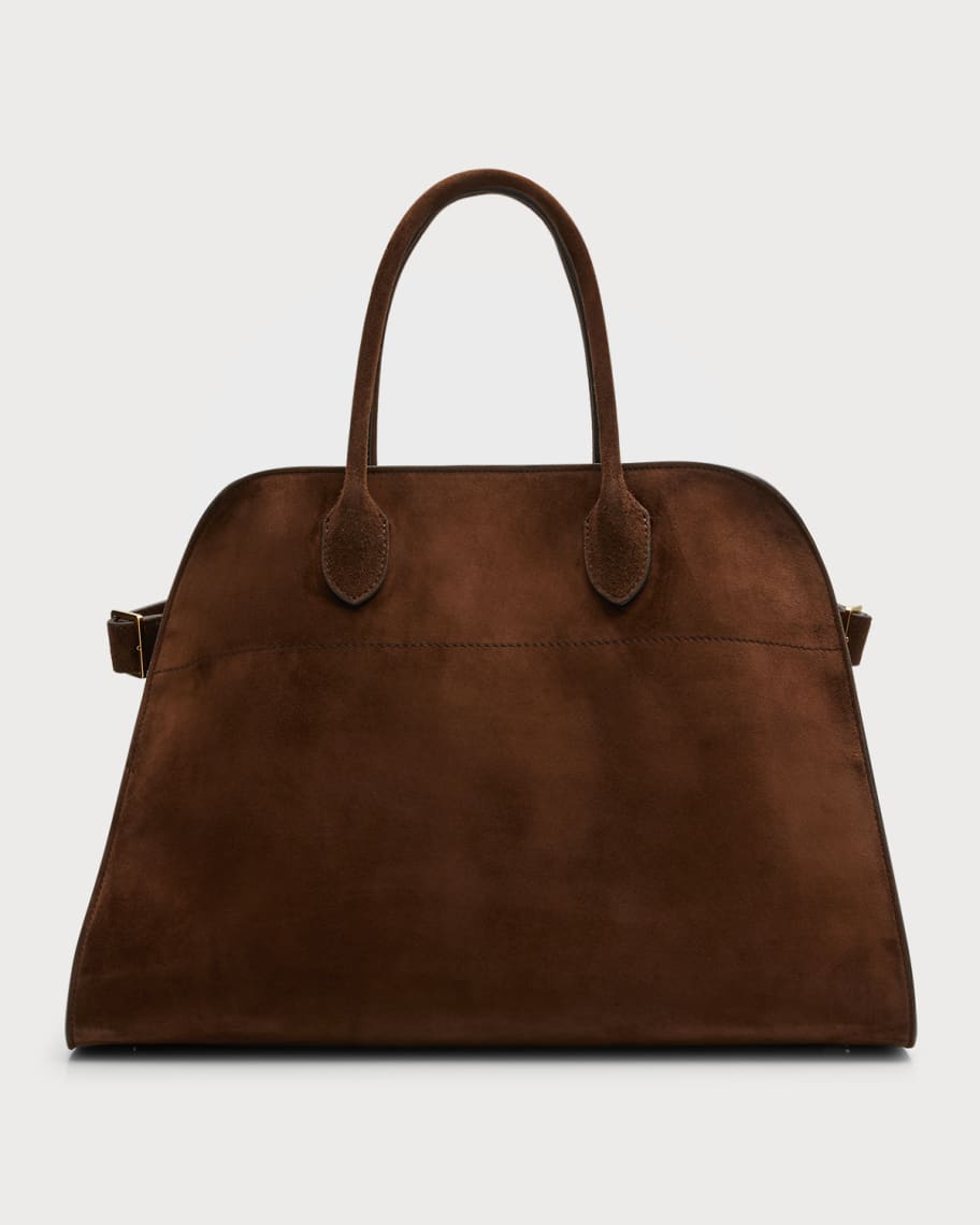 The Row, Soft Margaux 15 brown suede bag