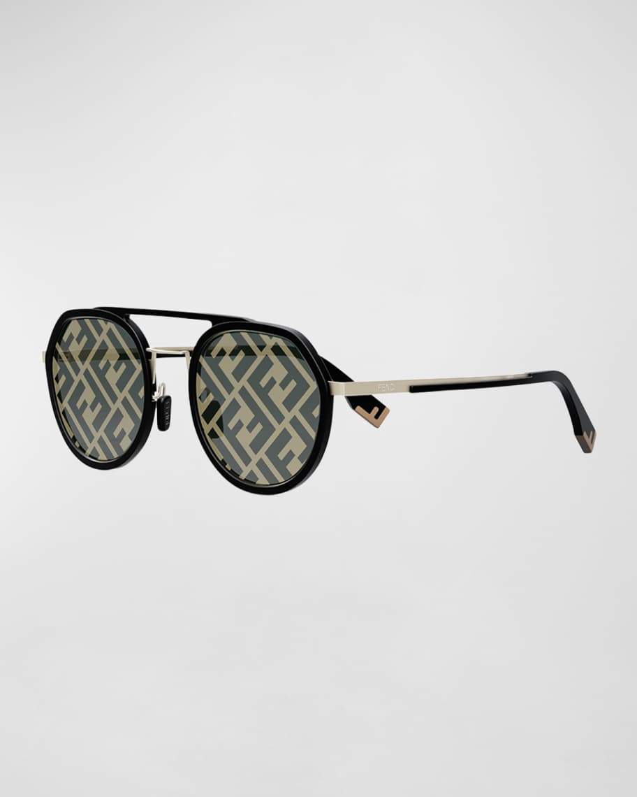 Fendi Men's FF-Monogram Square Sunglasses