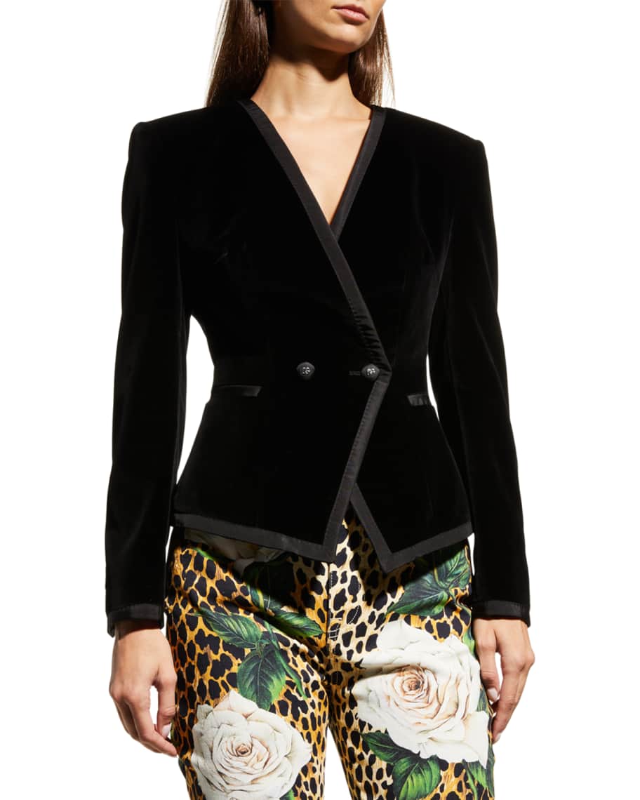 Dolce&Gabbana Double-Breasted Velvet Jacket | Neiman Marcus