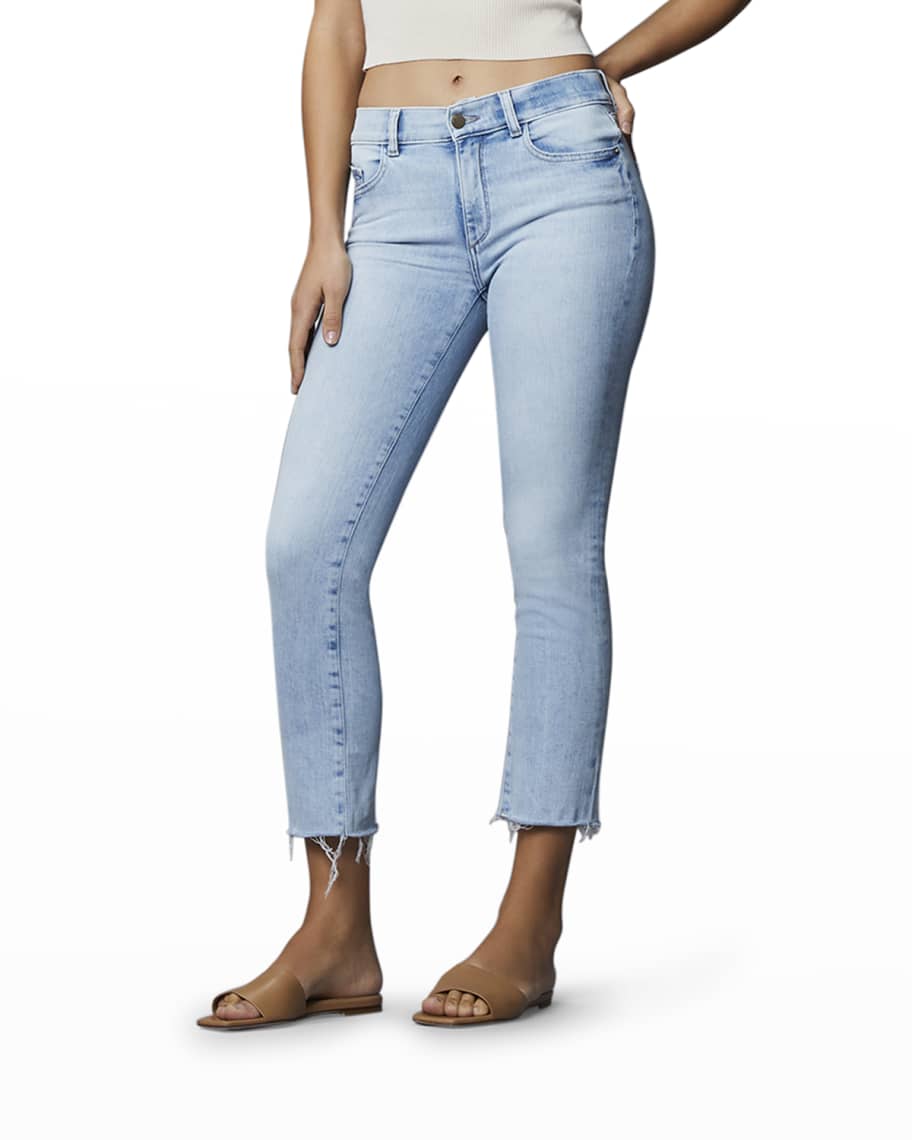 DL1961 Mara Straight: Mid Rise Instasculpt Ankle - Spring Showers (dl airbrushed) main image 0