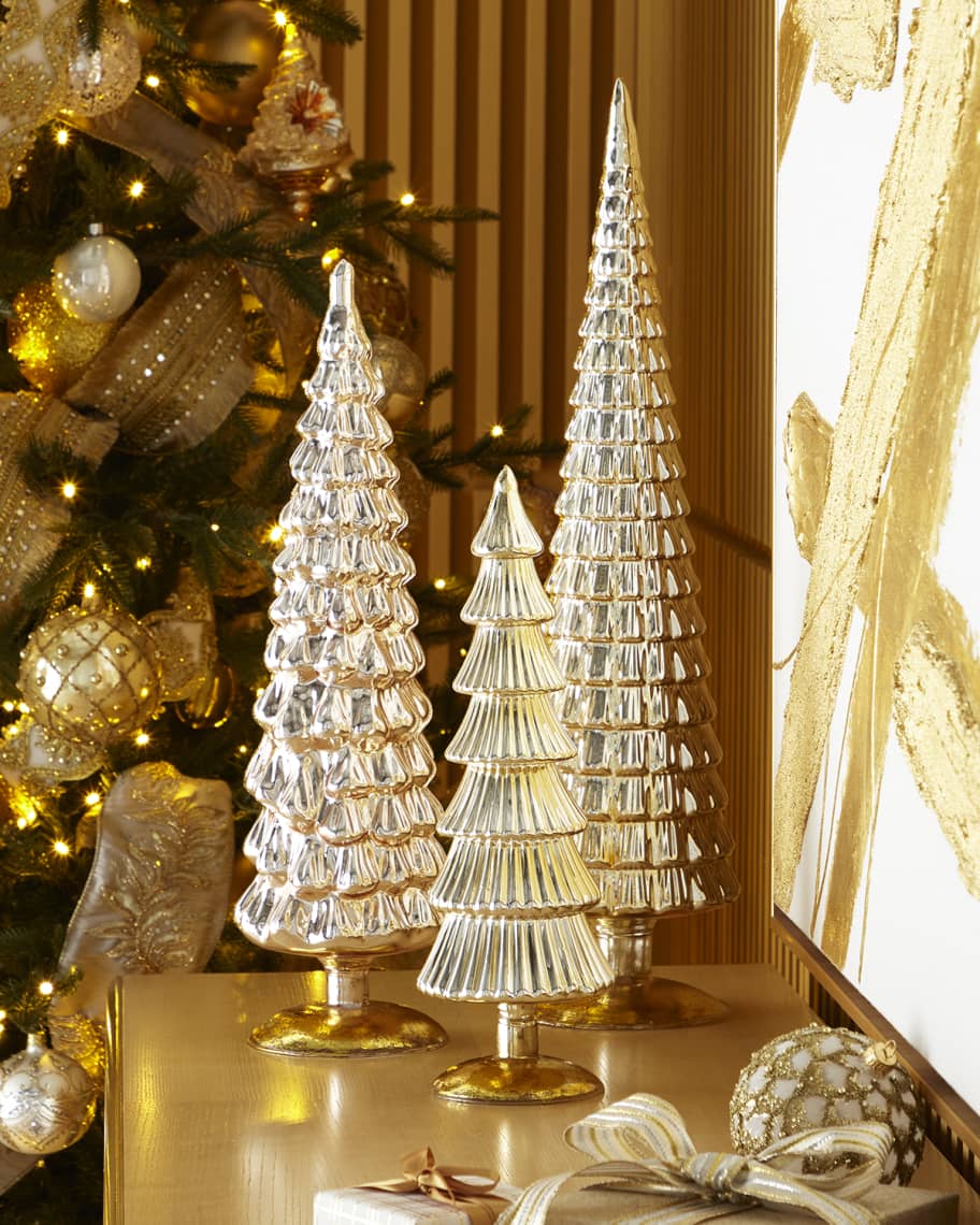 Cody Foster & Co Gold Glass Tabletop Trees, Set of 3 | Neiman Marcus