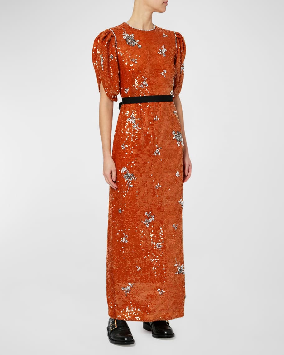 Erdem Asteria Embroidered Sequin Dress | Neiman Marcus