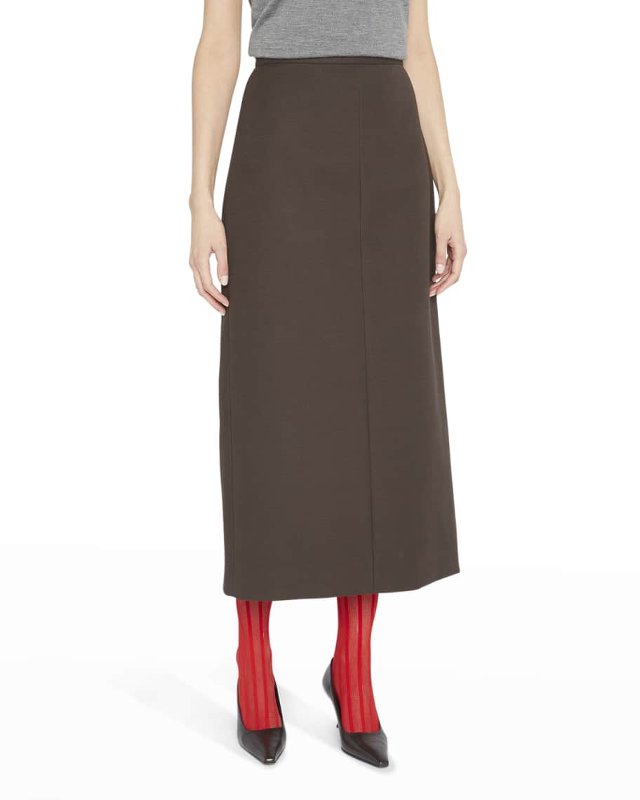 THE ROW Matias Wool Midi Skirt | Neiman Marcus
