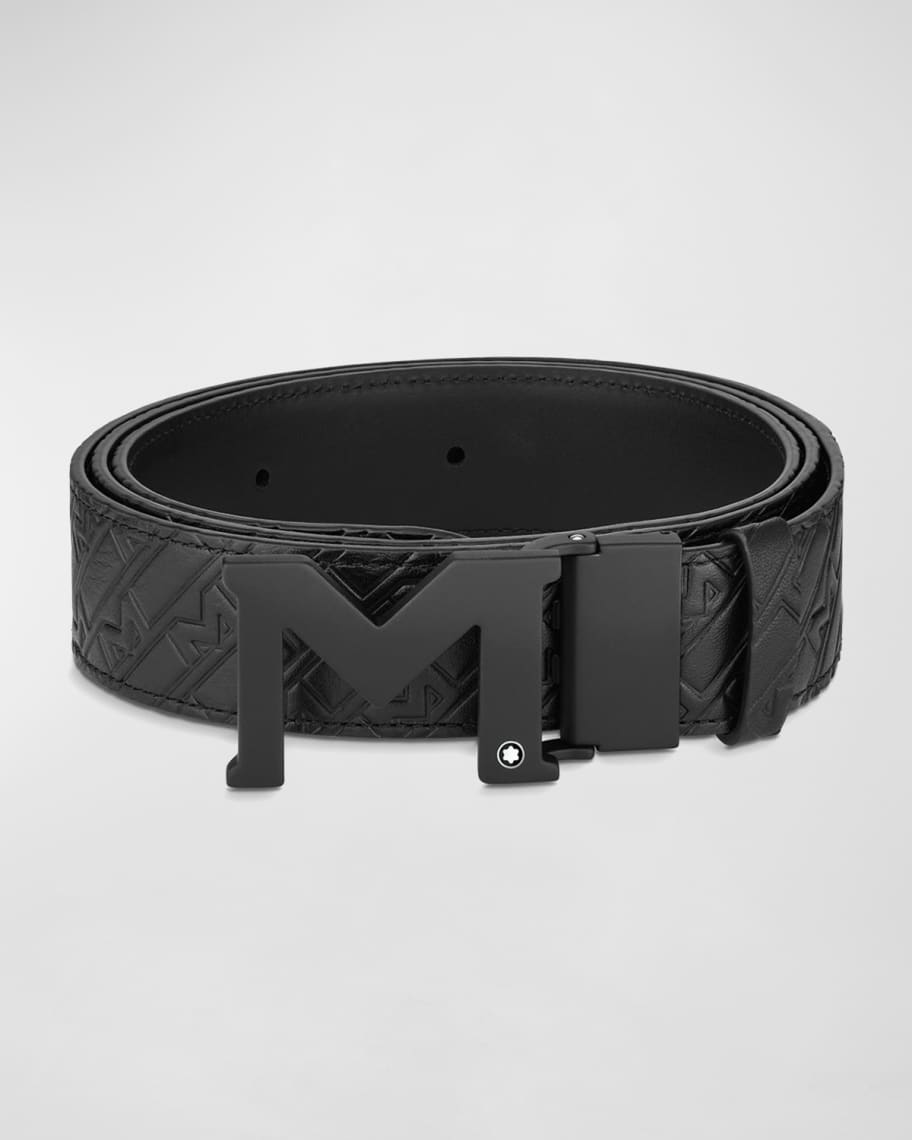 Montblanc Men's M-Monogram Reversible Leather Belt | Neiman Marcus