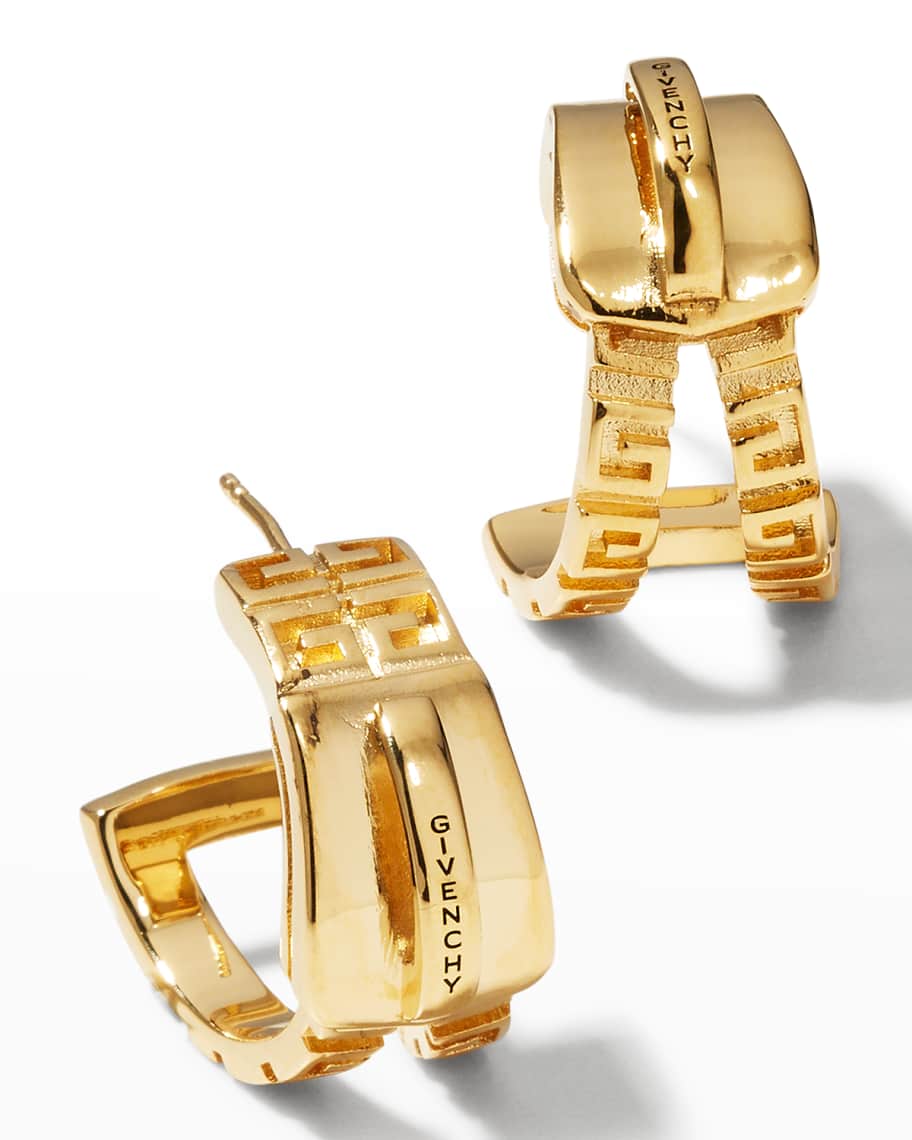 Givenchy G-Zip Golden Hoop Earrings | Neiman Marcus