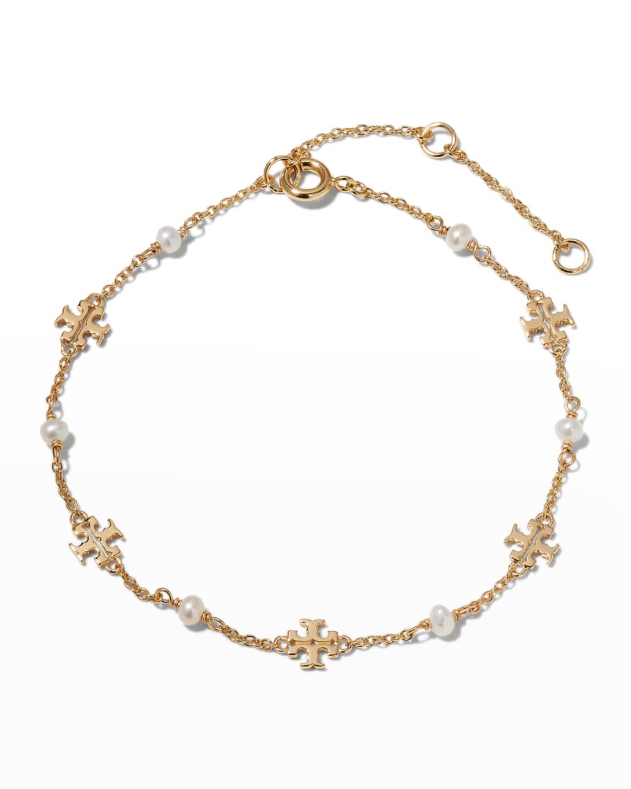 Tory Burch Kira Pearl Delicate Chain Bracelet | Neiman Marcus