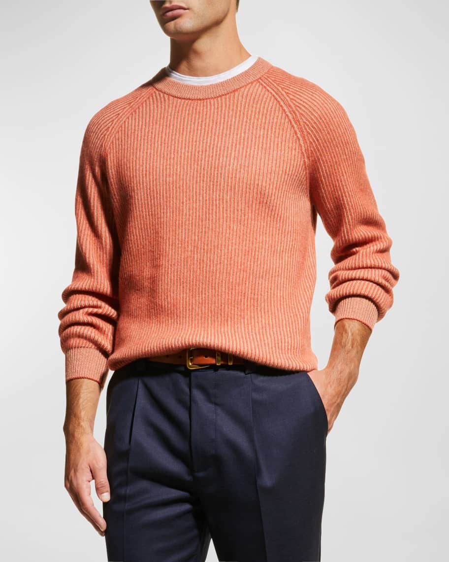 Brunello Cucinelli Men's Cashmere Rib-Knit Crewneck Sweater