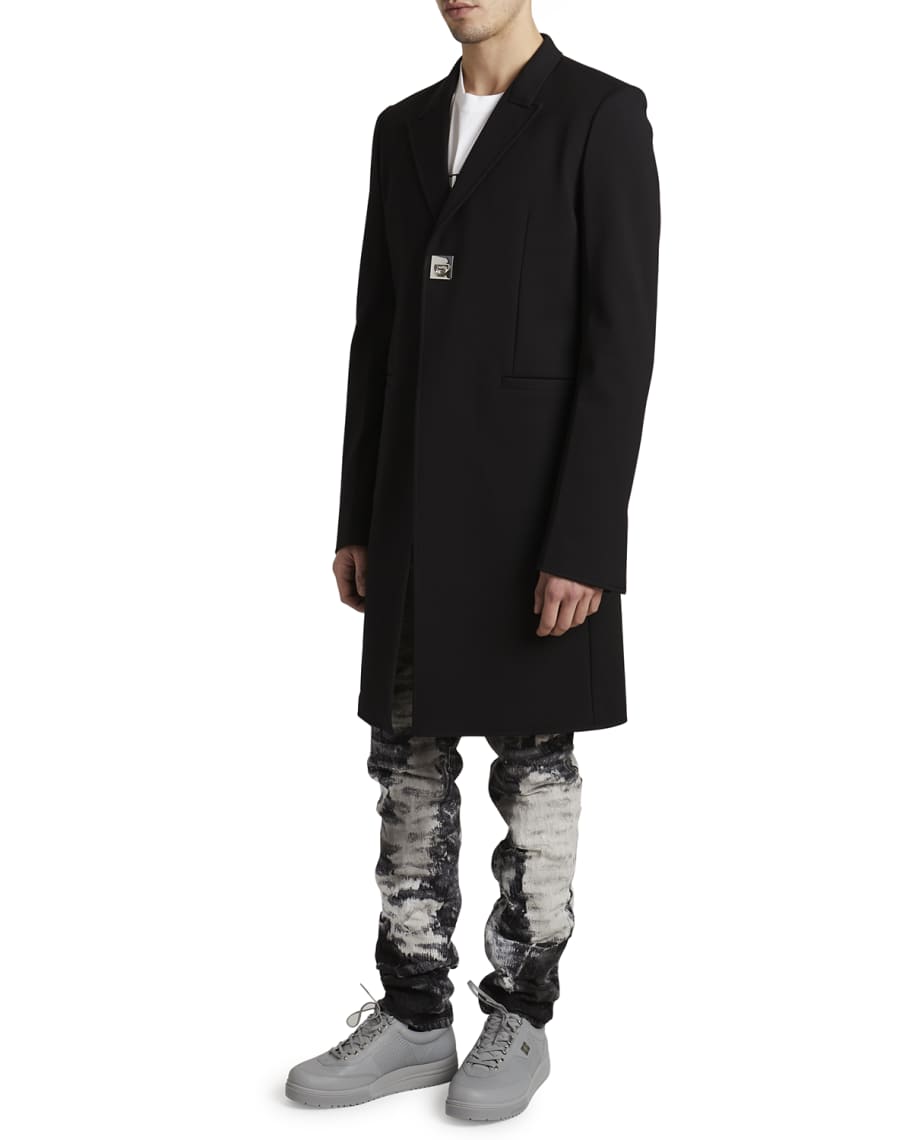 Givenchy Men's Long Coat with G Lock | Neiman Marcus