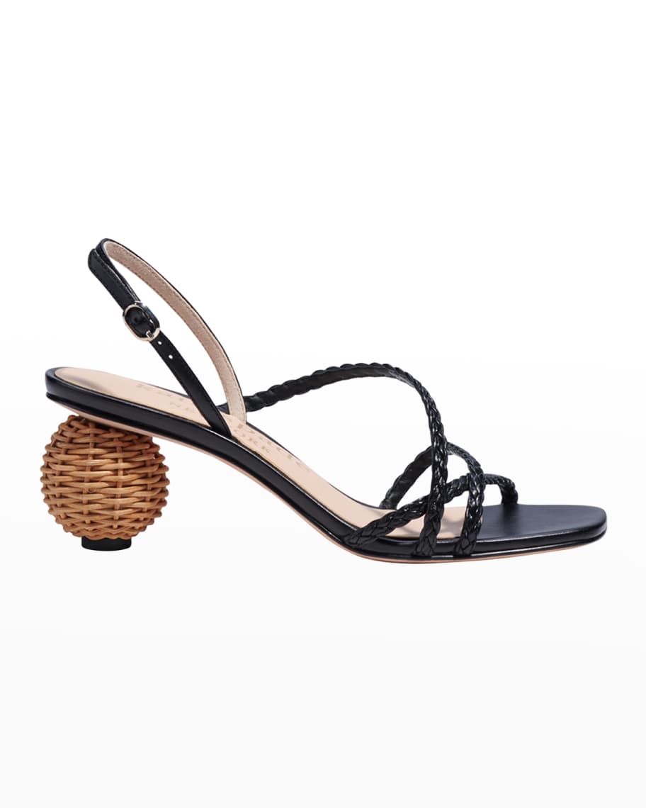 kate spade new york valencia braided leather ballheel sandals Neiman