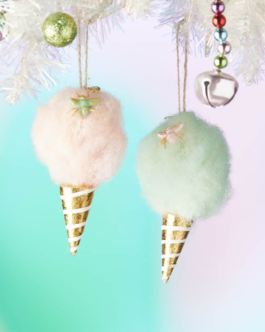 Glitterville 4.5" Cotton Candy Ornaments, Set of 2