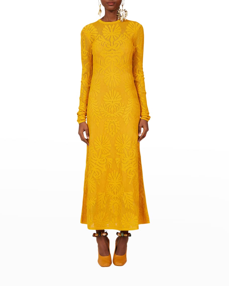 Ulla Johnson Angelica Long Sleeve Printed Knit Maxi Dress | Neiman