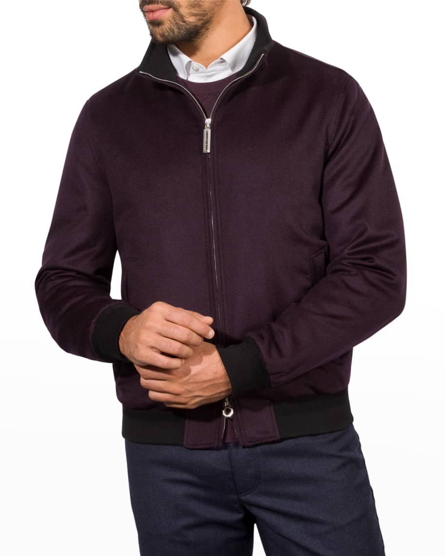Stefano Ricci Men's Cashmere Zip Bomber Jacket | Neiman Marcus