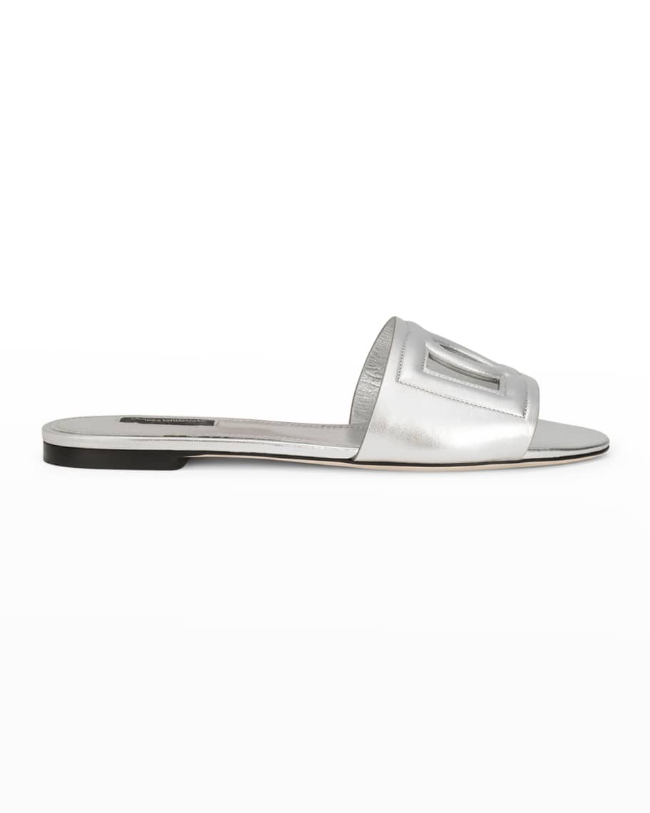 【関税送料込】Dolce&Gabbana Bianca Slide Sandal サンダル DOLCE&GABBANA Bianca logo-embossed cutout leather slides