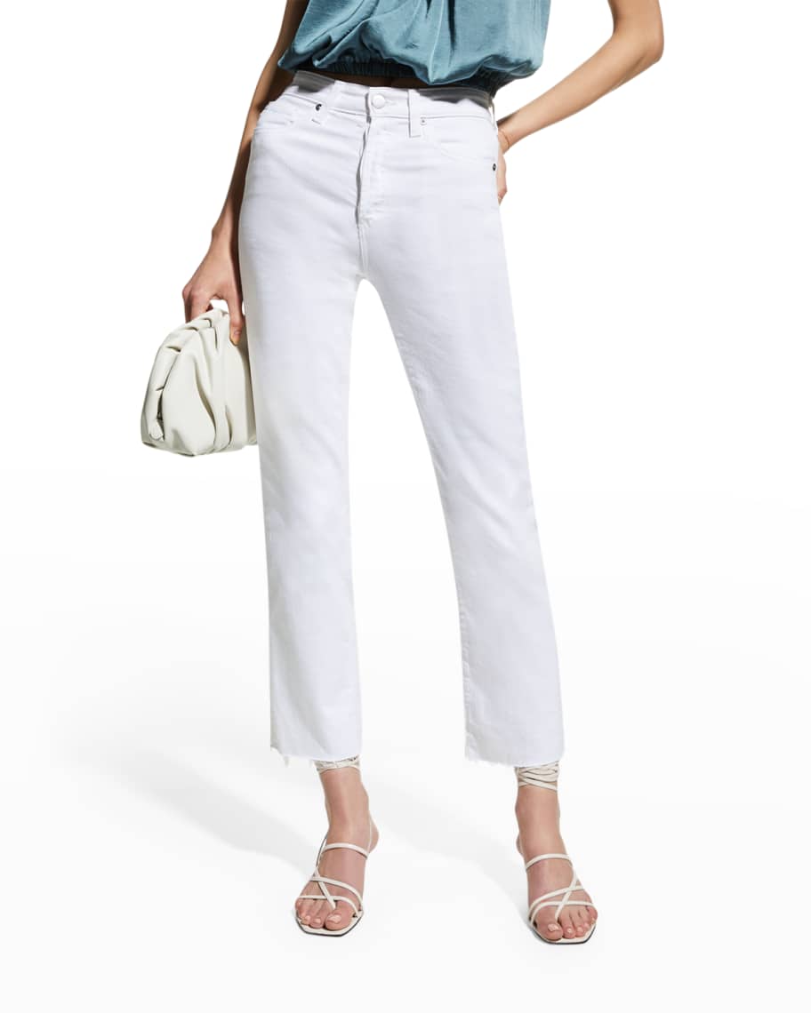 AG Jeans Alexxis Vintage Straight High-Rise Cropped Jeans | Neiman Marcus