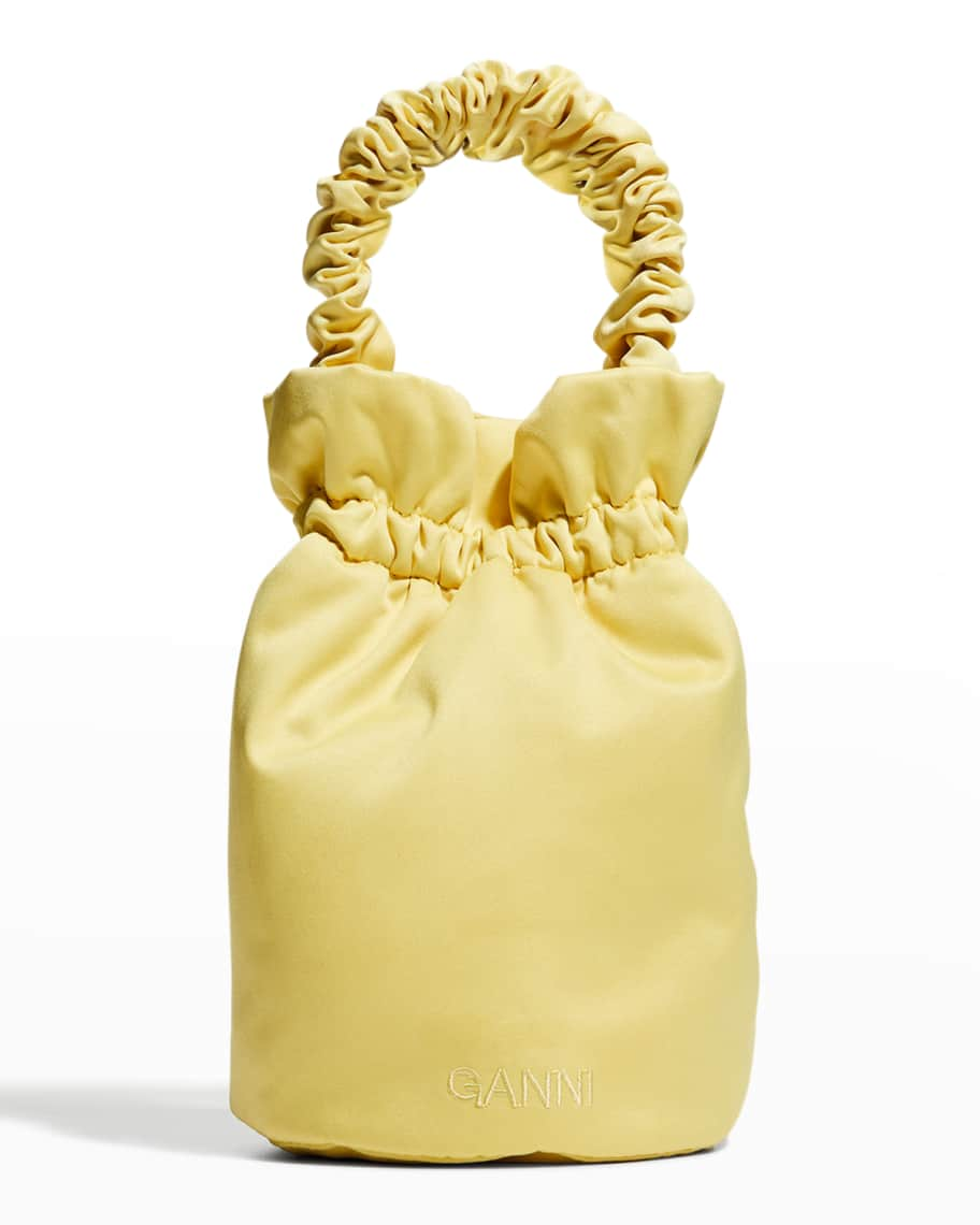 Textured Satin Drawstring Purse