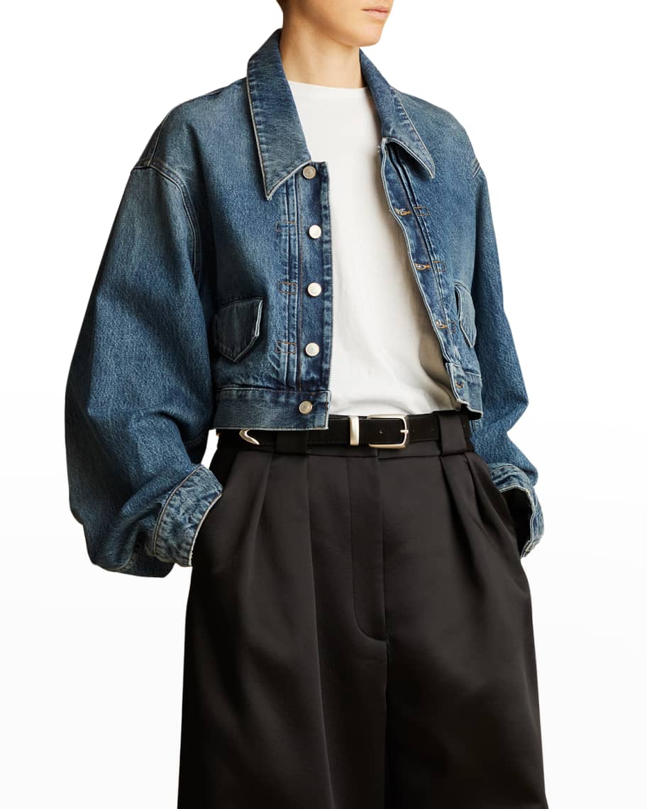 Boxy crop denim jacket online