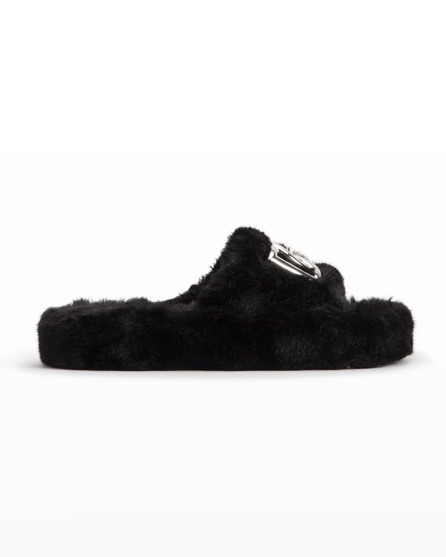 Faux Fur Slides